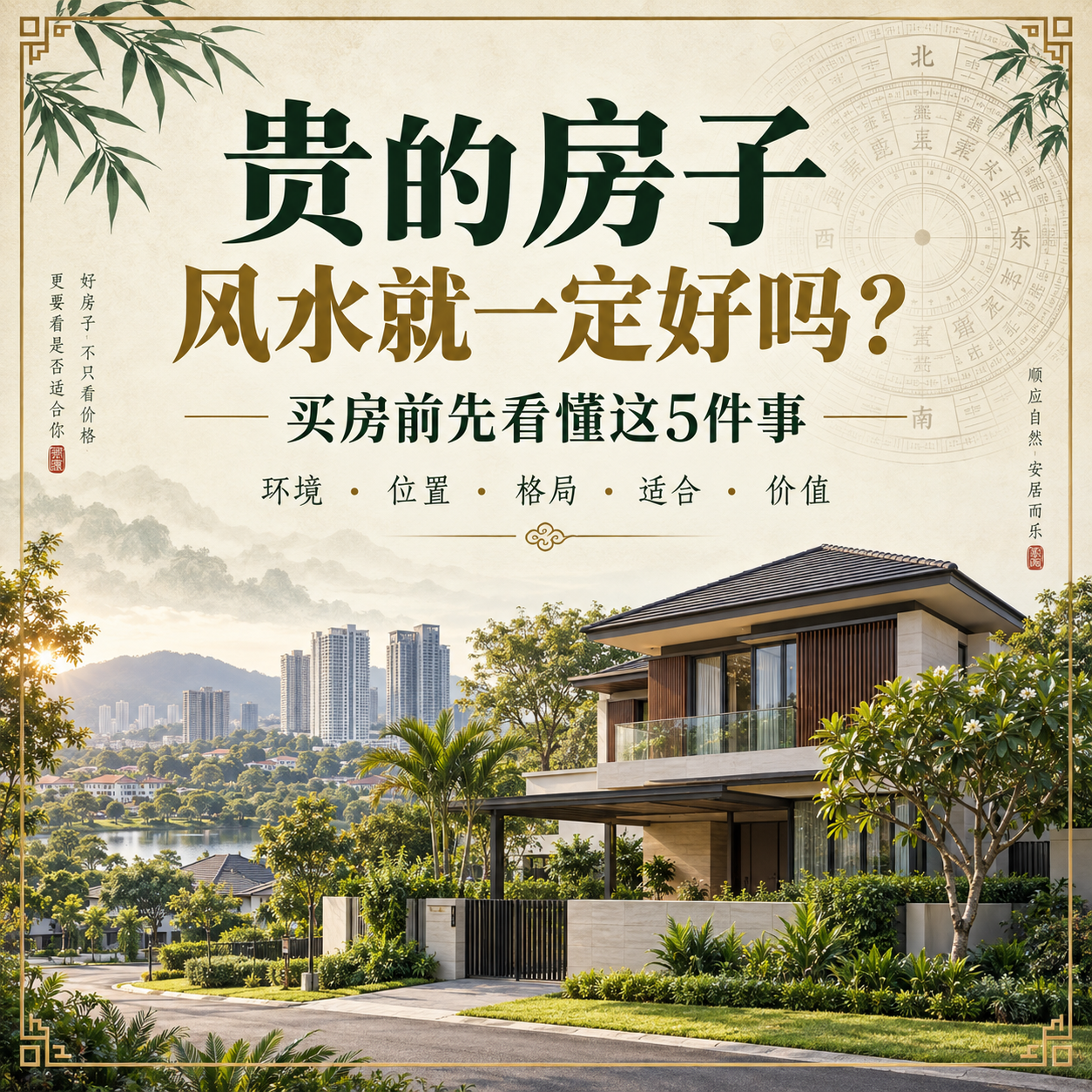 贵的房子风水就一定好吗？买房前先看懂这5件事，配有住宅与公寓环境示意图