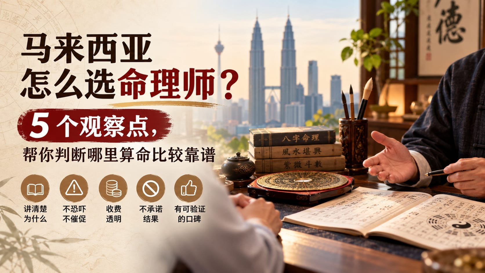 马来西亚怎么选命理师？5 个观察点：讲清楚为什么、不恐吓不催促、收费透明、不承诺结果、有可验证的口碑